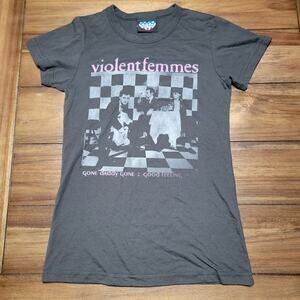 Junk Food Black Tee "Violent Femmes Gone Daddy Gone = Good Feeling" - Size XS